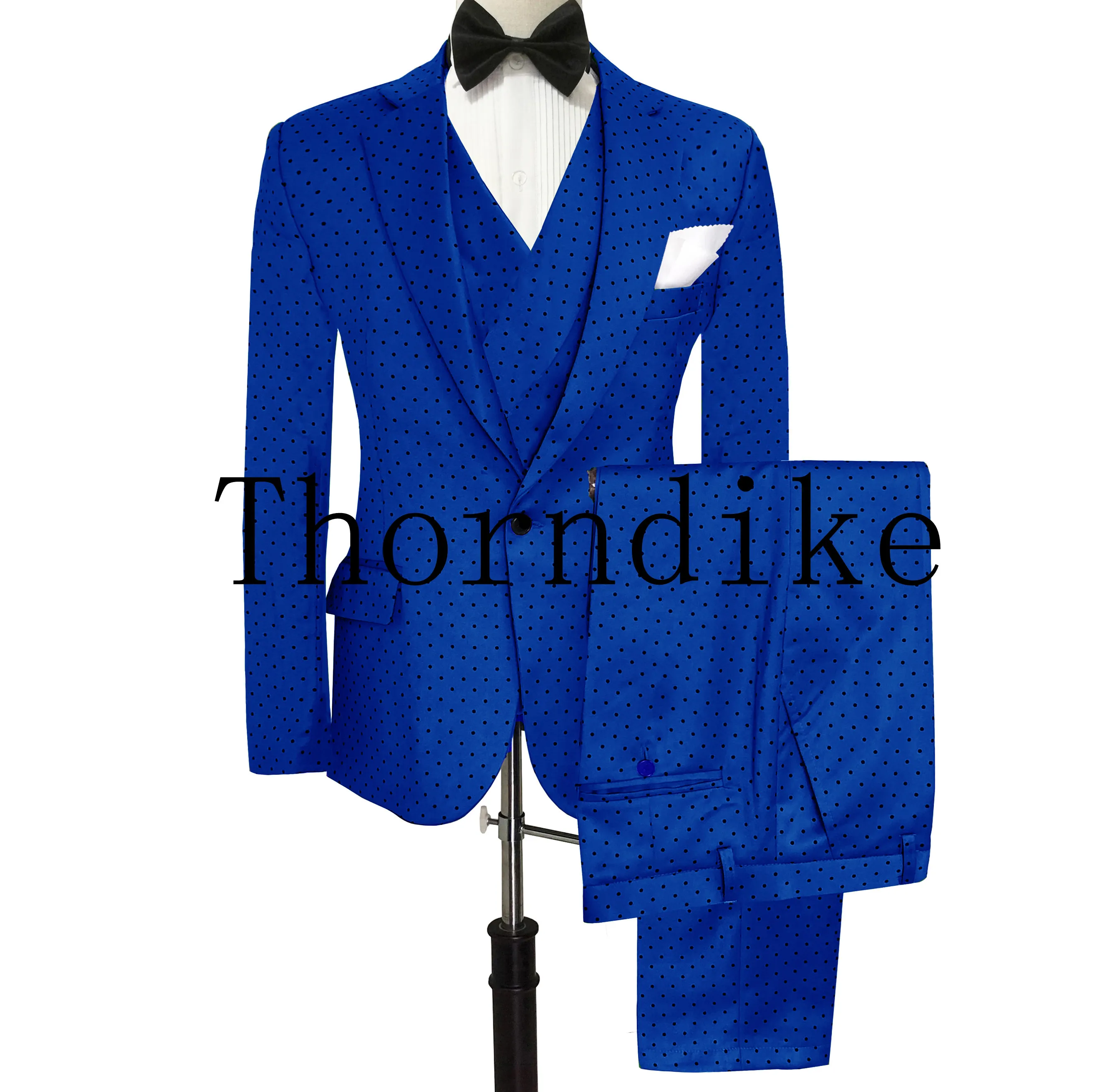 Мужской костюм Poika в горошек, 3 предмета, новейший дизайн пальто, брюки, смокинги с отворотом, Женихи, мужские свадебные/вечерние(Блейзер+ жилет+ брюки