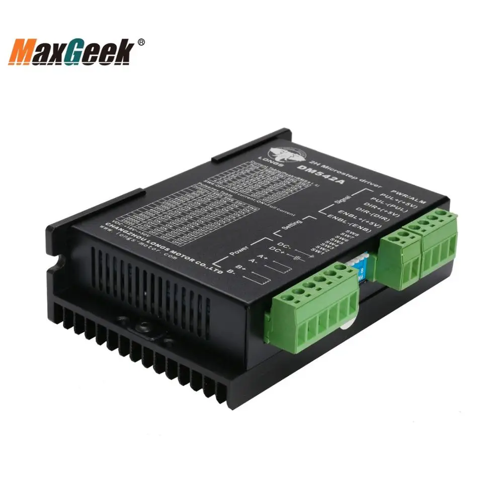Драйвер шагового двигателя Maxgeek DM542A Nema 23 пиковый 4 2 А 18 50 В постоянного тока 128 Micstep