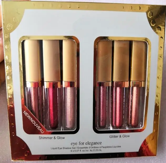 Набор жидких теней для век Eye For Elegance stiles 8 шт. жидкие губные помады Stilla с блестками на ходу, светящийся хайлайтер - Цвет: 6pcs
