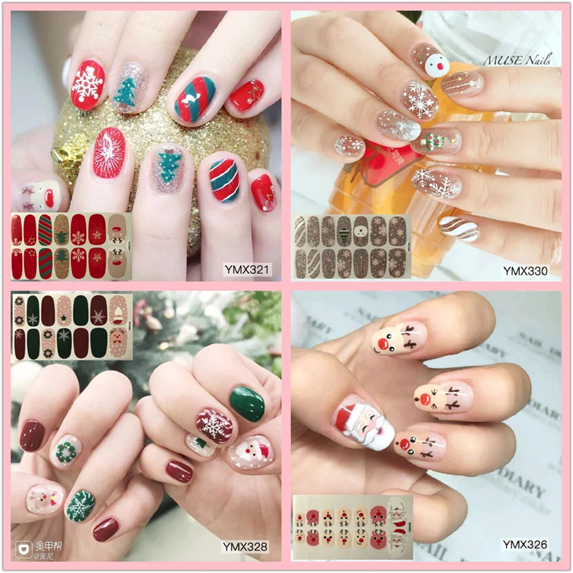 

14tips/sheet Beauty Nail Art Stickers Full Cover Sticker Wraps Decorations DIY Manicure Slider Nail Vinyls Adhesive Nails Decals