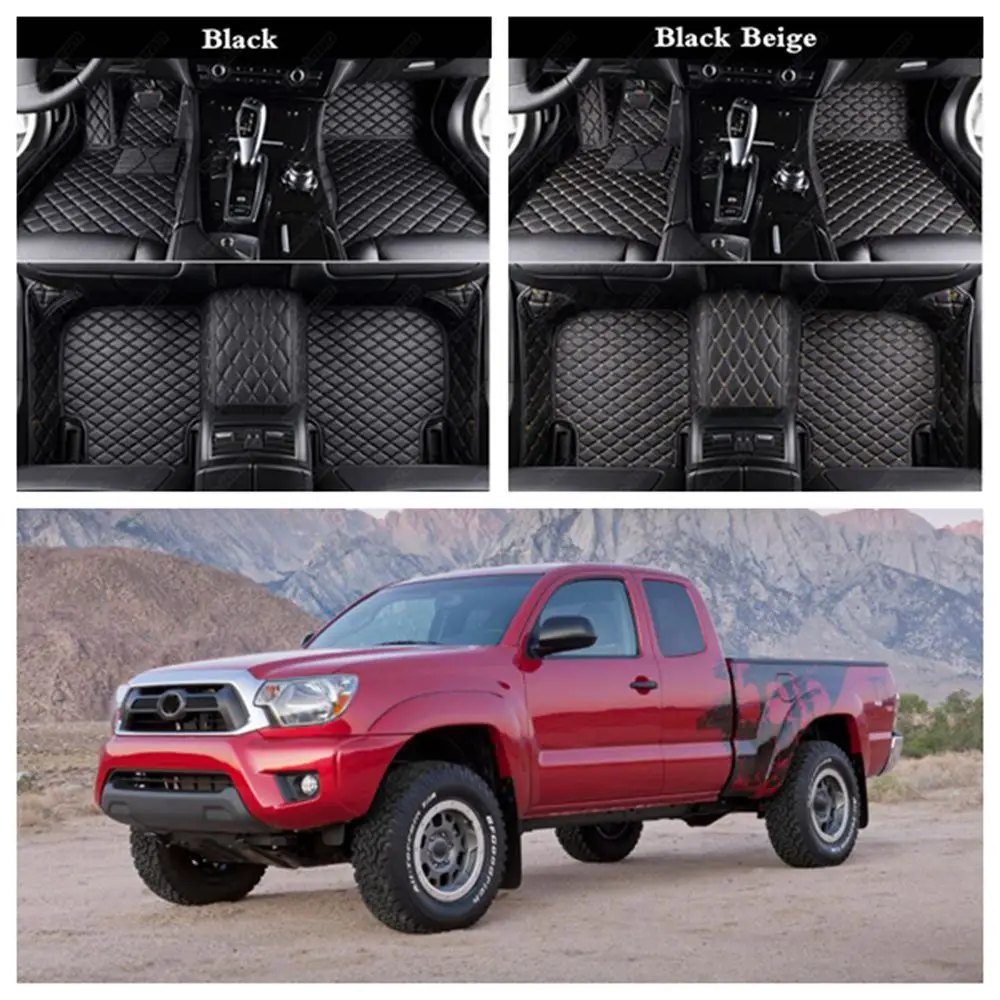 Автомобильный коврик, покрытие, автомобильный коврик для- Toyota Tacoma, пользовательские автомобильные коврики для ног, роскошные кожаные пыленепроницаемые коврики