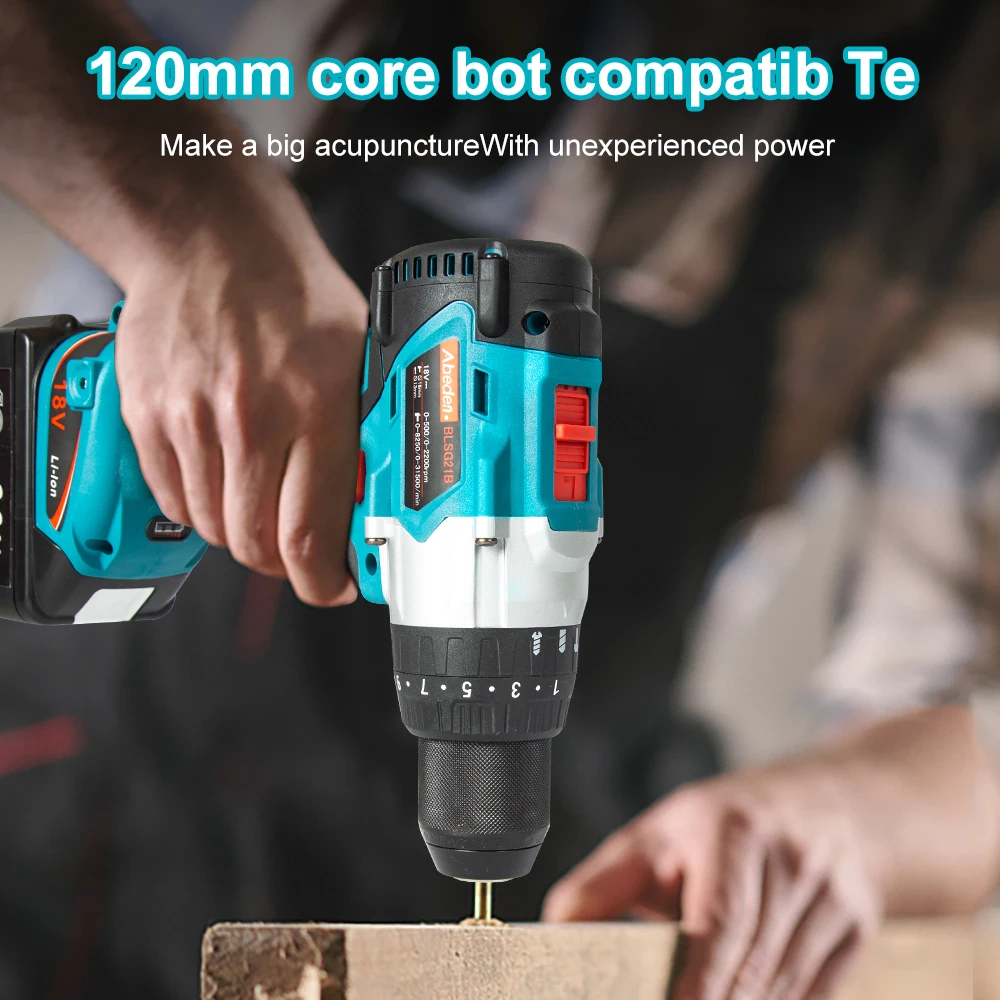 US $112.26 Abeden Electric Screwdriver Hand Drill Cordless Power Tools For Makita 18V Battery Compatible Woodworking Drilling Machine