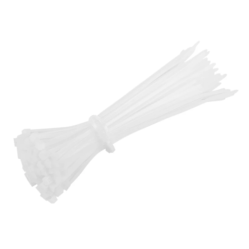100 шт самоблокирующиеся Нейлоновые кабельные стяжки 150 мм* 3 мм пластиковые застежки-молнии противоскользящие стяжки для обвязки проводов ремни UL сертифицированные уличные инструменты - Цвет: Белый