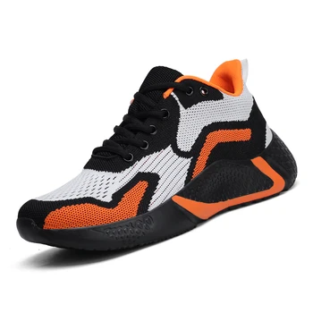 

Spring and Autumn Fly Woven Breathable Lace-up Sneakers Non-slip Wear-resistant Running Shoes Comfortable Casual Men's Shoes