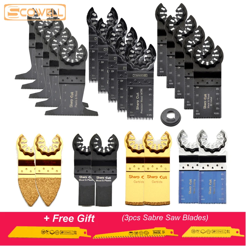  30% Off Mixed 24pcs Starlock Oscillating Multi Tools Saw Blades set fit for multi power tool machin