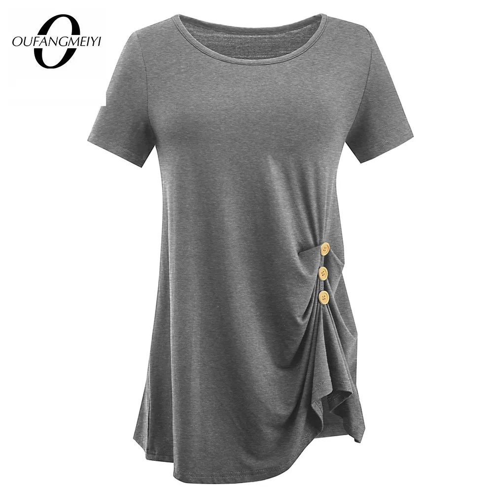 Женские Повседневные базовые рубашки шикарная футболка с круглым вырезом и