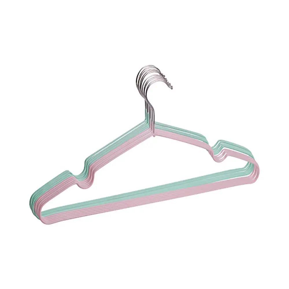 10PCS Metal Drying Rack For Clothes Skirt Dress Coat Clothing Clothes Hanger Space Saving Kids Baby Clothes Hangers For Clothes - Цвет: Светло-зеленый
