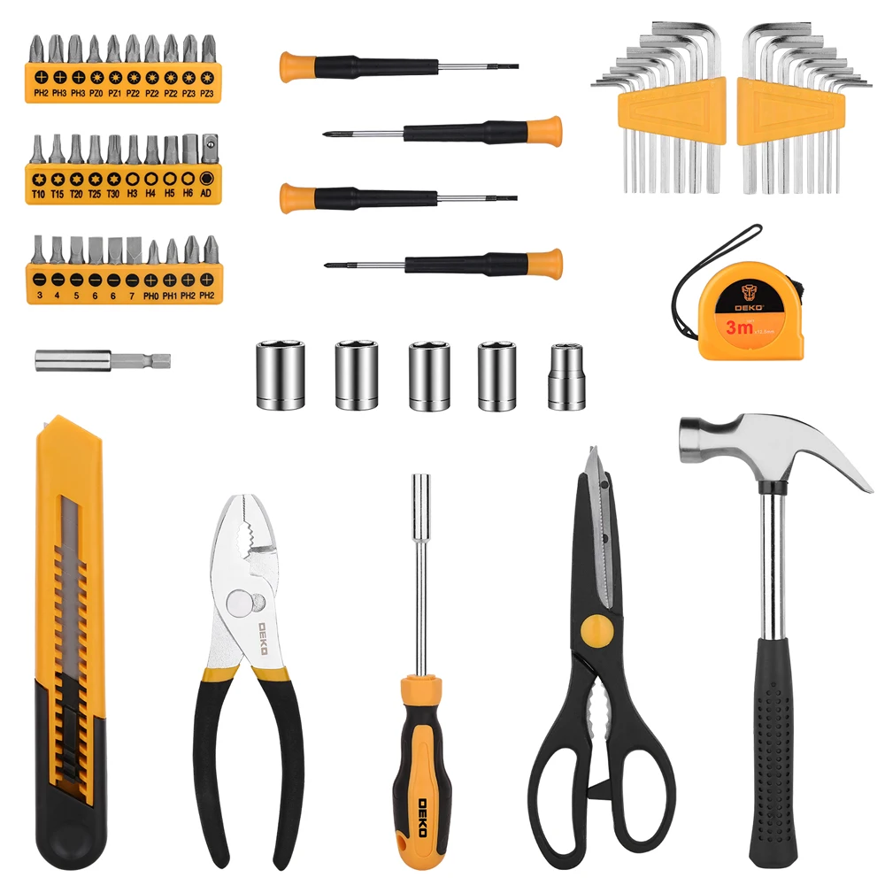 DEKO 62 Pcs Professional Car Repair Tool Set Auto Ratchet Spanner Screwdriver Socket Mechanics Tools Kit W/ Blow-Molding Box DEKO 62 Pcs Professional Car Repair Tool Set Auto Ratchet Spanner Screwdriver Socket Mechanics Tools Kit W/ Blow-Molding Box