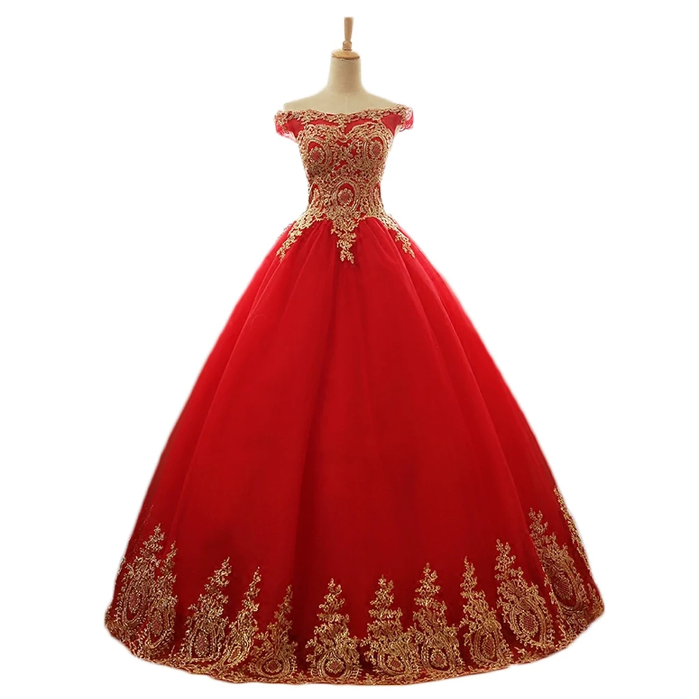 Real Photo Vestido Para 15 Anos Lace Applique Ball Gown Black Red Quinceanera Dresses New Years Dress
