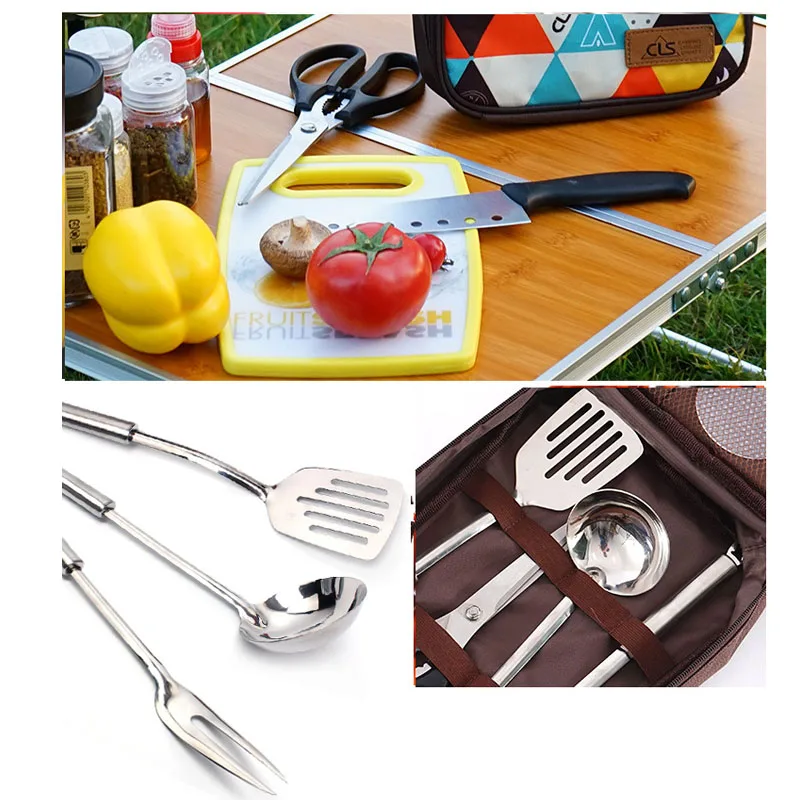 Походная посуда набор из 7 предметов посуды для пикника портативный 201 сумка