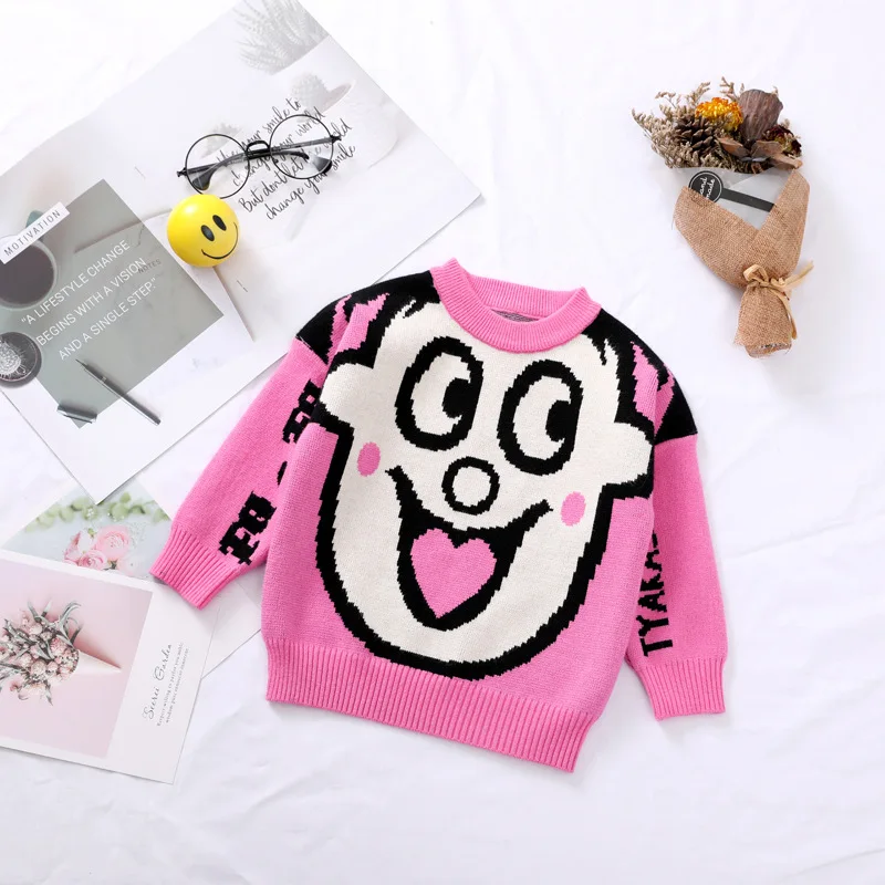 

Childrenswear Children Wang Zi Milk Sweater INS Spring And Autumn Korean-style Pullover Knitting Shirt You Baby Sweater Customiz