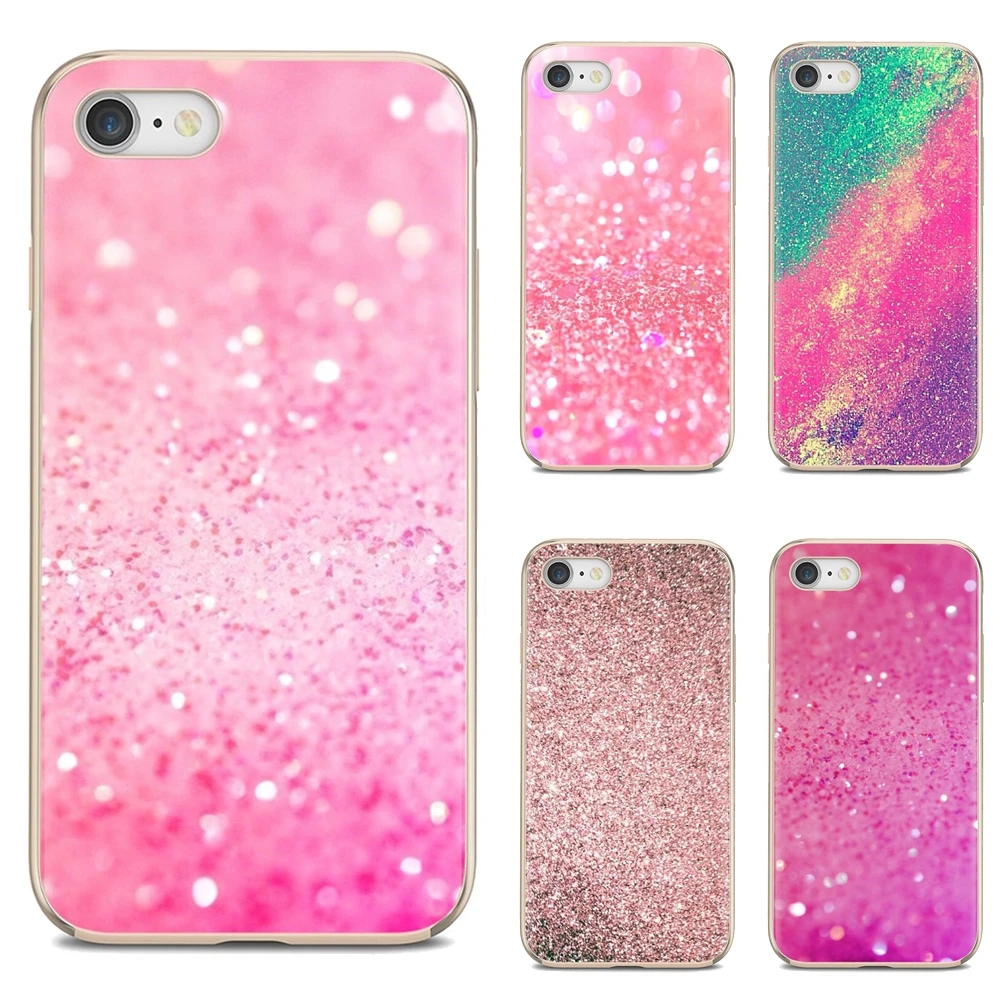 For LG K10 K8 K7 K4 Nokia X6 2 3 5 6 8 9 230 3310 2.1 3.1 5.1 7 Plus 2017 2018 Soft TPU Case Pink And Silver Glitter Sparkle | Мобильные
