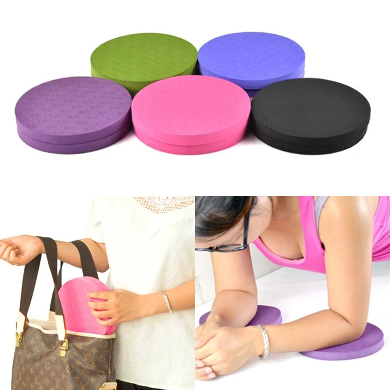

2PCS/Set Portable Small Round Knee Pad Yoga Mats Fitness Sprot Pad Plank Gym Disc Protective Pad Cushion Non Slip TPE Mat
