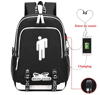 

Billie Eilish School Bags for Teenagers Hip Hop Boys Girls Backpack Casual Backpack Laptop Travel Backpack Outdoors Rucksack