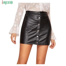 Jaycosin кожаные юбки, женские сексуальные клетчатые юбки на пуговицах, женские повседневные короткие юбки с высокой талией, женская сексуальная узкая юбка