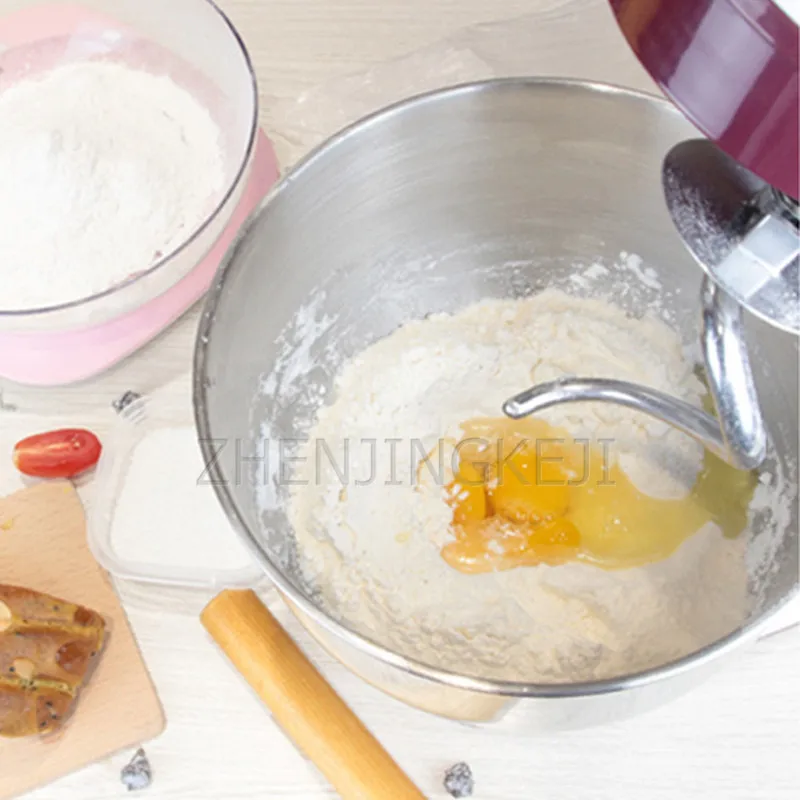 1300W/5L Stand Mixer Stainless Steel Bowl Cake Kitchen Food Blender Cream Egg Whisk Cake Dough Kneader Bread Maker 6-speed 6