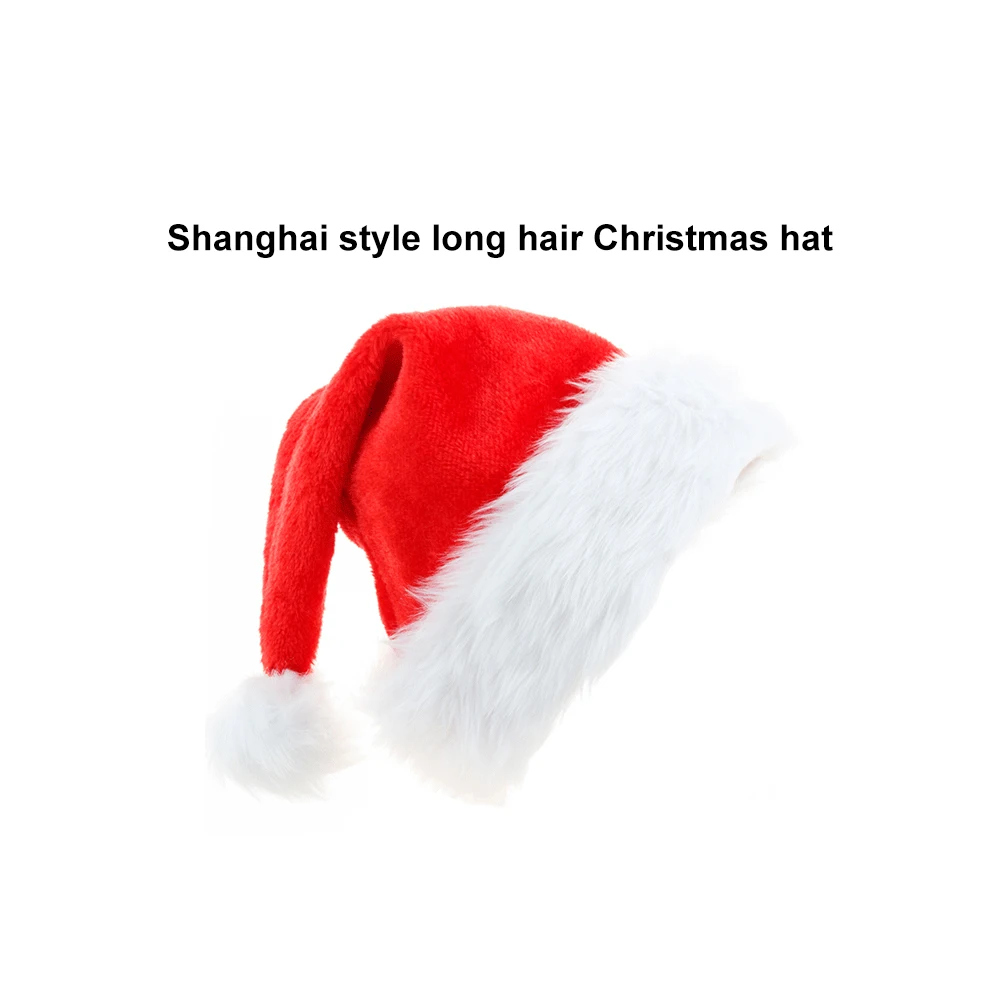 Christmas Hats New Year Thick Plush Hat For Adults Hat Christmas Decorations For Home Xmas Santa Claus Gifts Warm Winter Cap