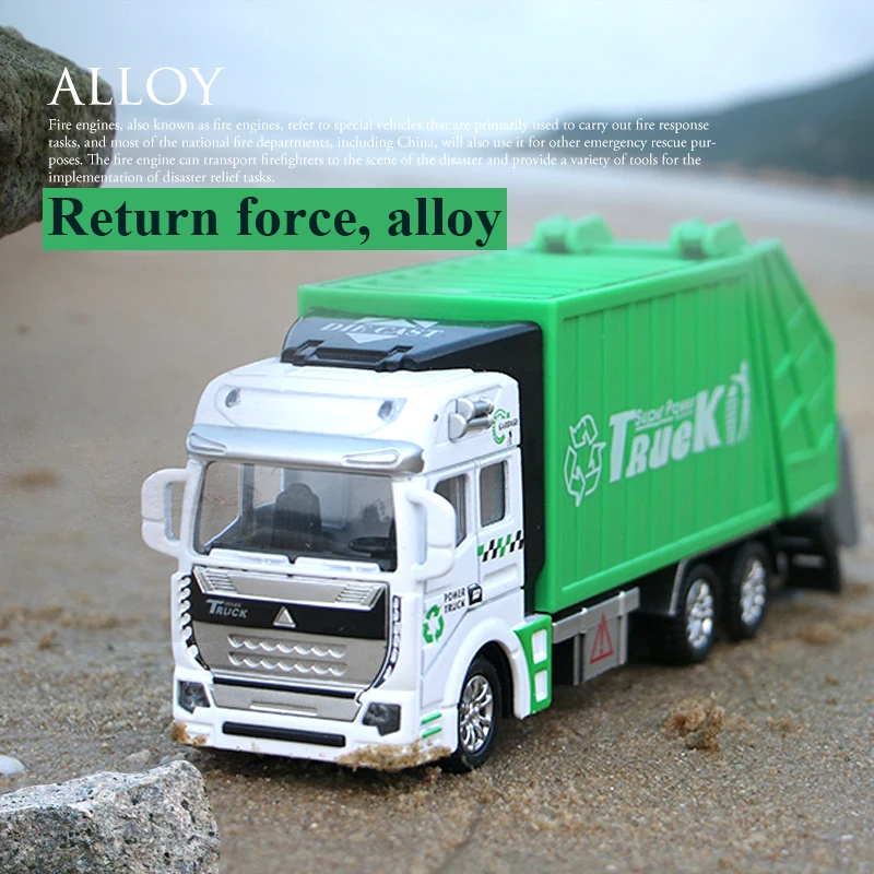 

Mini 1:48 Scale Garbage Truck Diecasts & Toy Vehicles Model High Simulation Garbage Inertia Cars Model Collection Toys For Kids