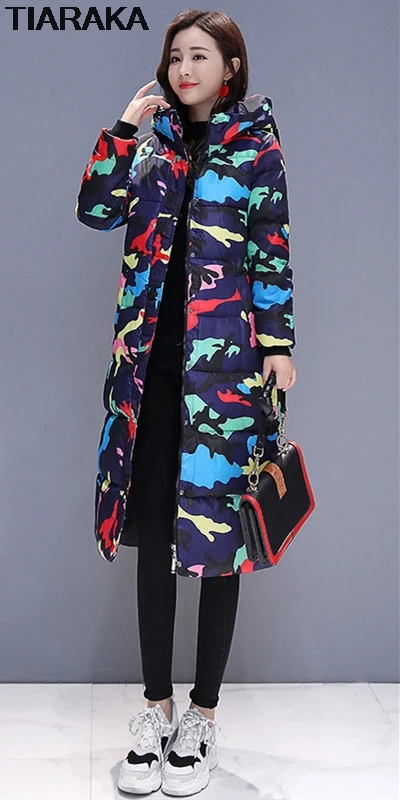 Nice New Hooded Colorful Winter Down Coat Jacket Long Warm Women Casaco Feminino Abrigos Mujer Invierno Parkas Outwear Coats - Цвет: army green 17