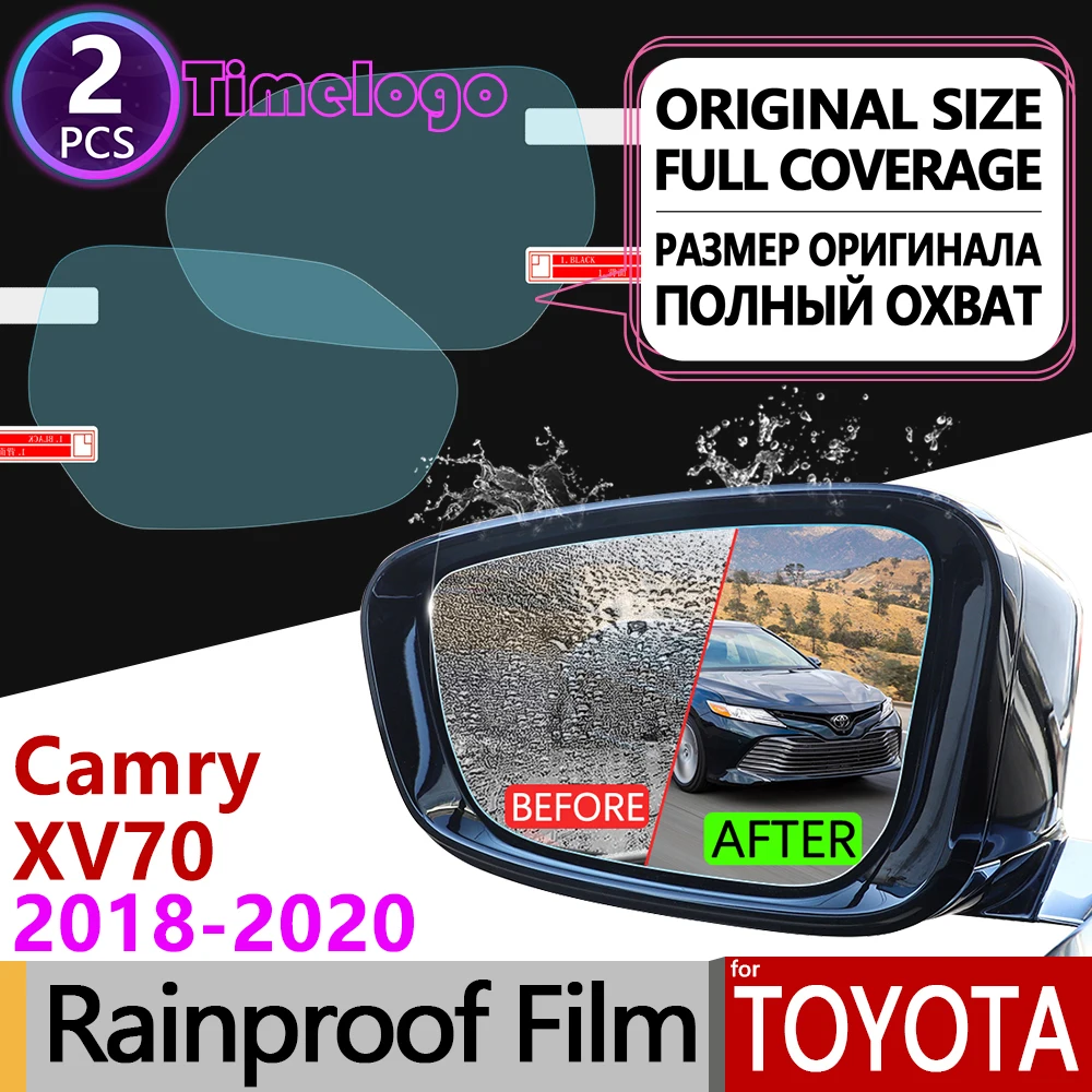 

For Toyota Camry 70 XV70 2018 2019 2020 Full Cover Anti Fog Film Rearview Mirror Rainproof Anti-Fog Films Clean Car Accessories