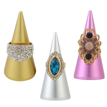 

3 x 6.7 cm Alloy Finger Ring Holder Jewelry Display Showcase Stand Tower