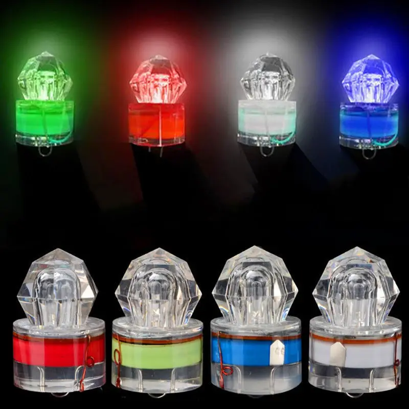 Description Picture 2 of itemMini Submersible LED Fishing Light Deep Drop Underwater Diamond Fish Squid Strobe Bait Lure Finder Light Underwater Tool 4 Color