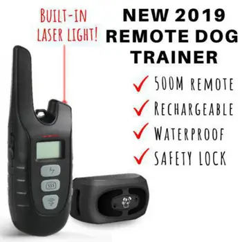 

BARK Stop PS2 REMOTE COLLAR DOG TRAINER USB rechargeable LASER BEEP VIBRATION Training Collar nf15-28