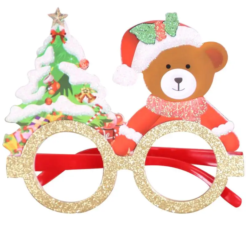 4pcs Christmas Glasses Frame Cartoon Sunglasses Novelty Party Costume Ornaments Gifts Christmas Party Decoration