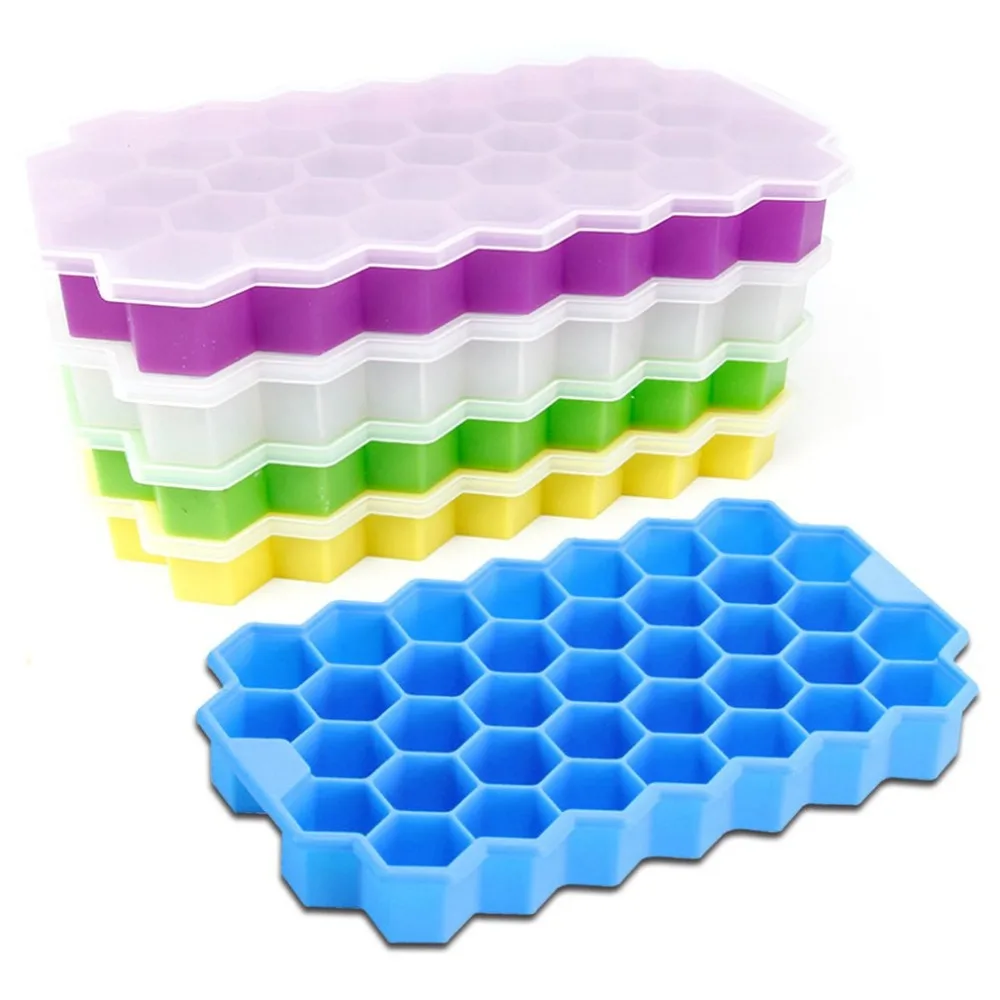 Non-Toxic 37 Grids Easy To Clean Soft Silicone Ice Cube Tray Molds DIY Desert Cocktail Juice Maker Mould Home Kitchen Tools