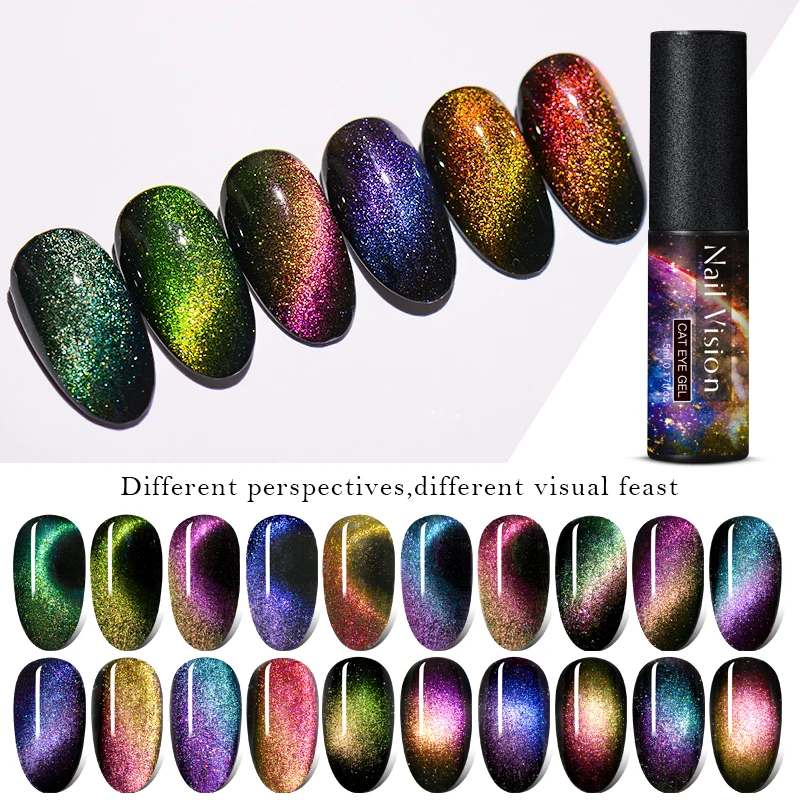 

Nail Vision 7D Cat Eye Nail Gel Chameleon Magnetic Gel Nail Polish Long Lasting Shining Laser 5ml Soak Off UV LED Gel Varnish