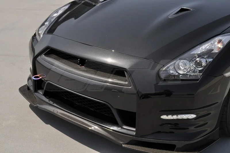 Глянцевая передняя решетка решетки из углеродного волокна для 2012- 2013 Nissan GT-Rs R35 GTR