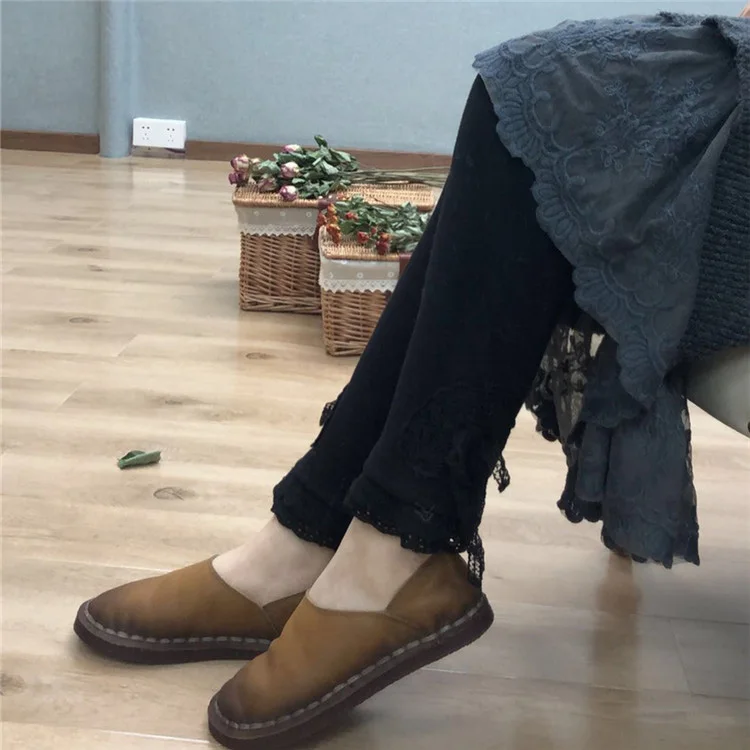 Новые зимние литературные Ретро кружева плюс бархат эластичный пояс брюки в стиле мори для девушек 1613