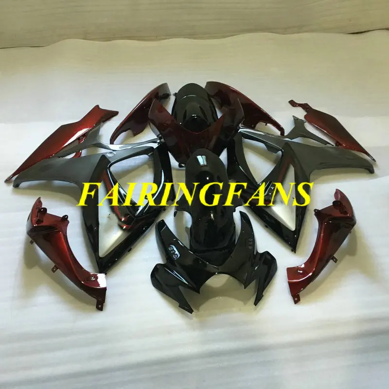 Комплект обтекателей под давлением для кузова GSXR600 750 K6 06 07 GSXR 600 GSXR750 2006 2007 красный