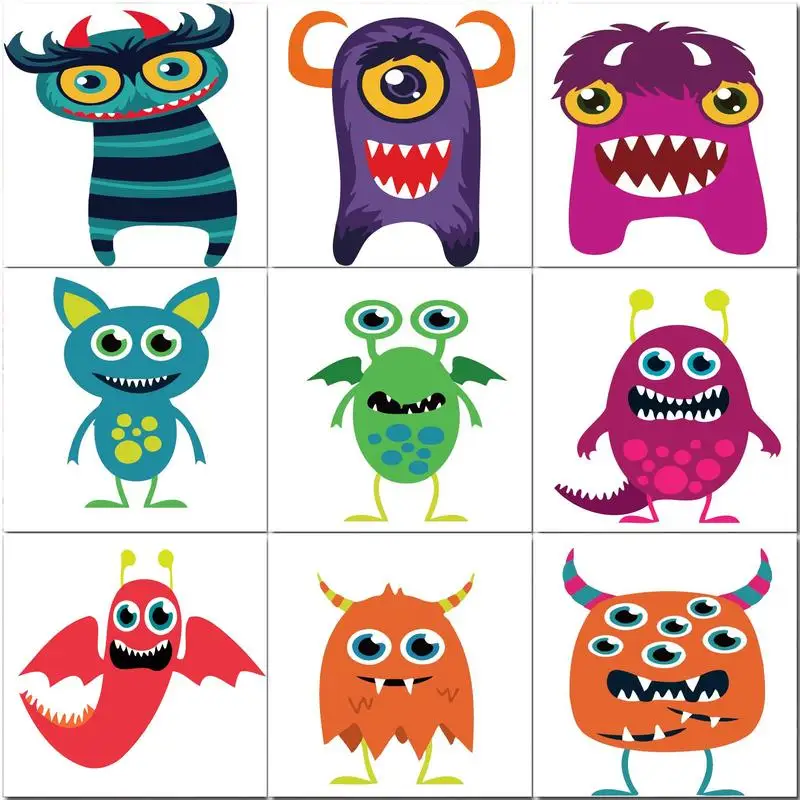 

CHENISTORY 20x20cm Frame Diy Painting By Numbers Cartoon Little Monster For Kids Modern Wall Art Picture By Numbers Diy Gift