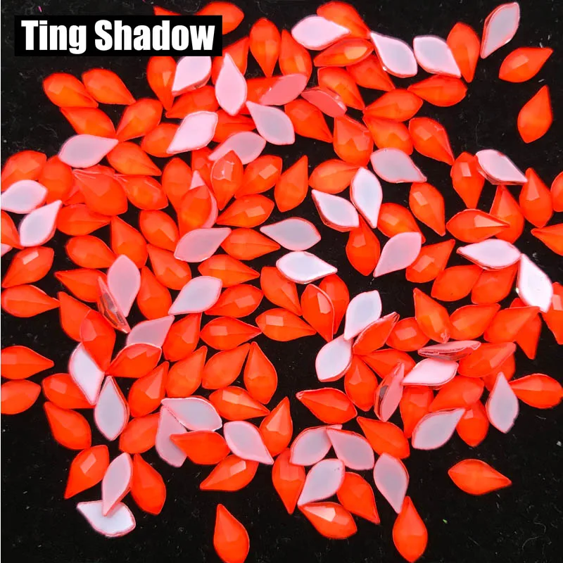 Orange 120pcs 120 шт. Лист флуоресцентный кристалл светящийся не исправление ногтей неоновый зеленый розовый желтый Одежда со стразами 3D украшение для ногтей - Цвет: Orange 120pcs