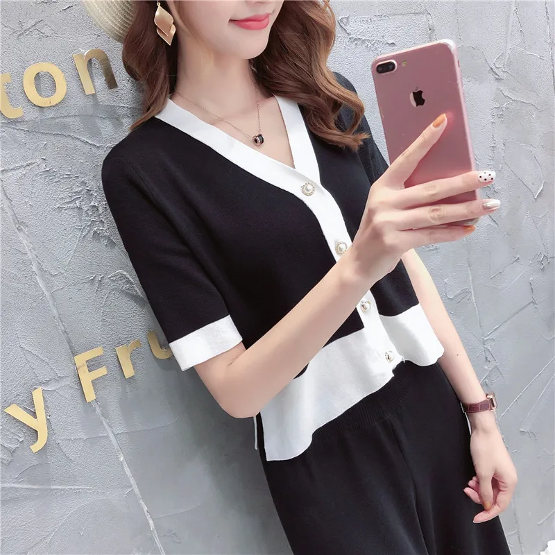 Топ, хлопок, Blusas De Inverno Feminina, свитер, для женщин, 9257, для съемок,, короткий рукав, маленький, милый, ветер, комплект 70-1/2, ряд 3