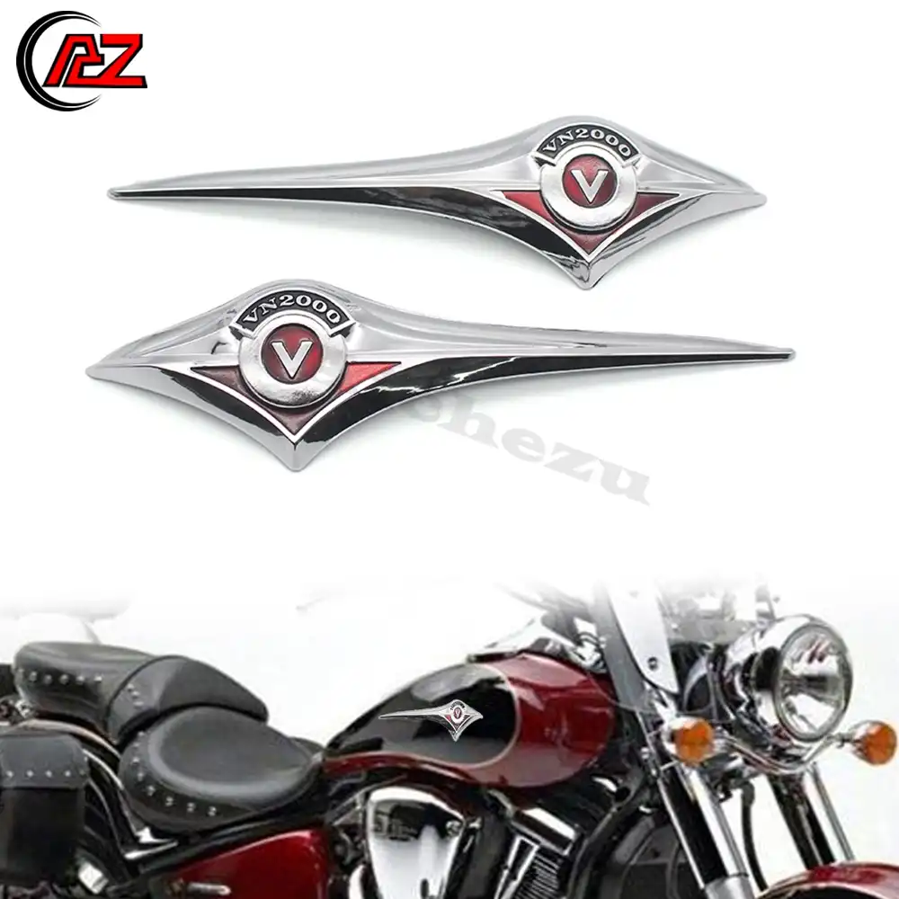 1 Pair Motorcycle Fuel Gas Tank Sticker Decals Chrome 3D Motorbike Emblem Badge For Honda Magna