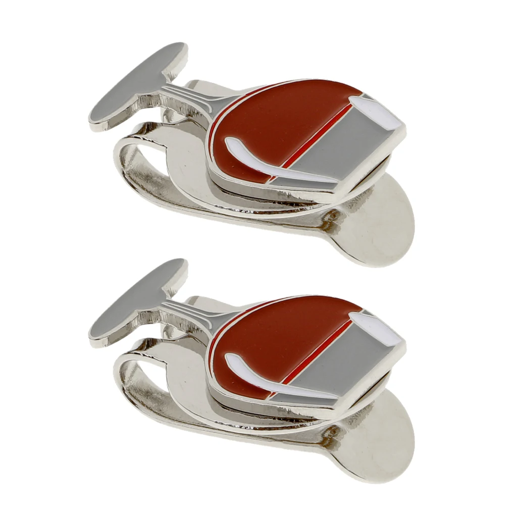 2 Pcs Golf Ball Marker Hat Clip Durable Alloy Golf Gift Red