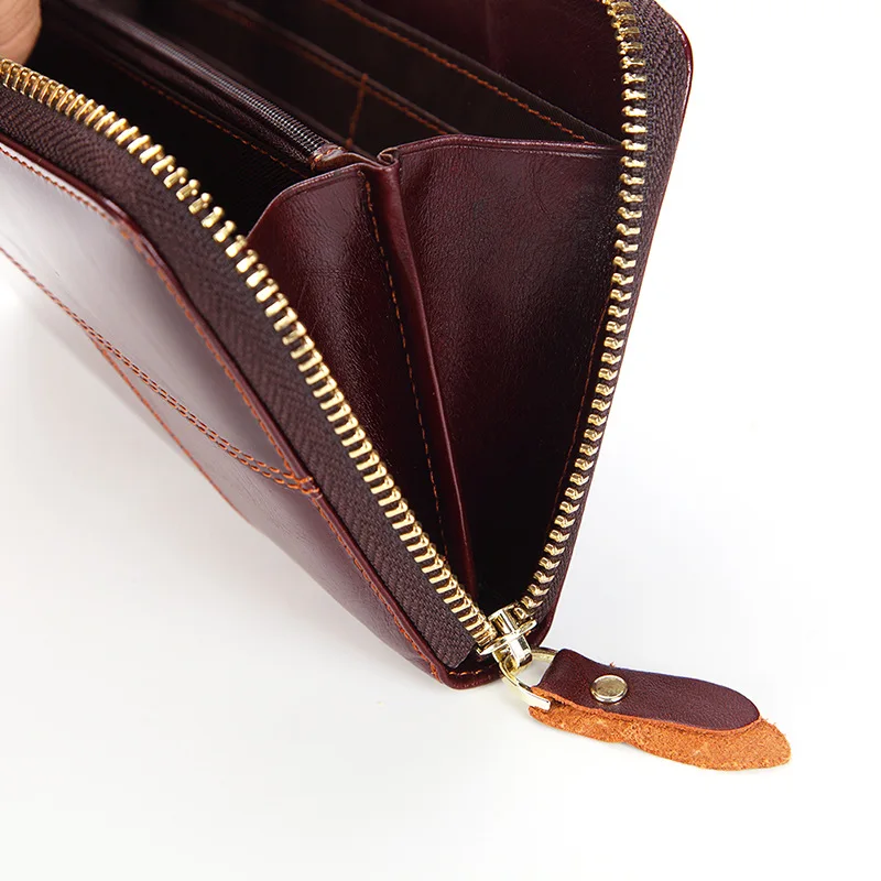 New Men Purse Genuine Leather Wallet Men Clutch Bag Fashion Long Man Wallet Cow Leather Card Holder Coin Purse Billetera Hombre