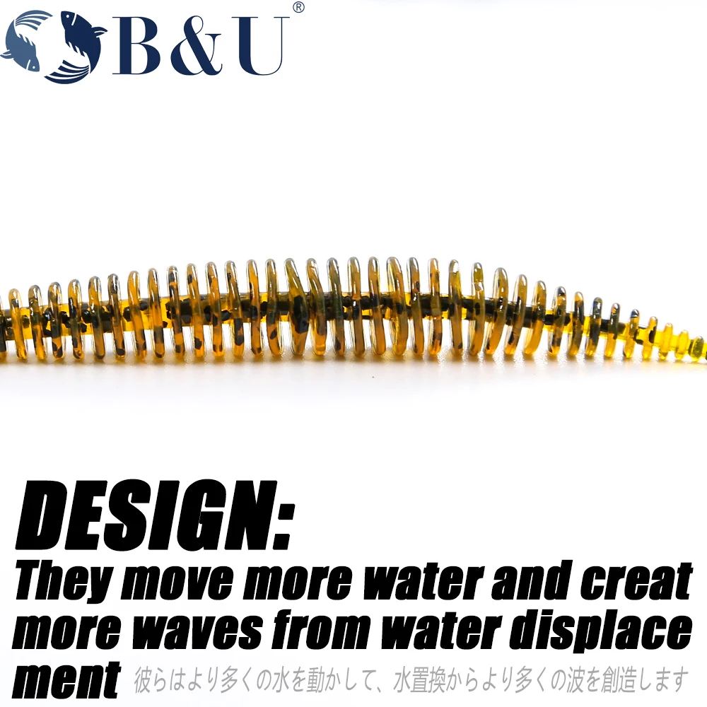 B&U Sparkly 80mm Angelköder Weichköder Wurm Shad Silikonköder Larven-Wobbler für Hecht und Barsch Swimbait Künstlicher Weichköder – Detail 8