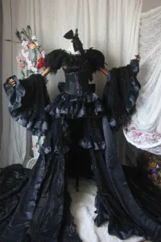

[Customized] Anime Vocaloid Lin Gorgeous LinImitation Black Lolita Daily Cosplay Costume Full Set Halloween Free Shipping 2020