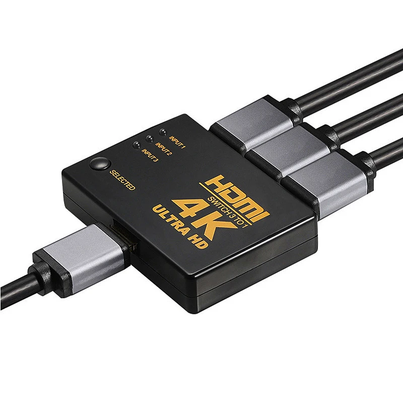 HDMI коммутатор 3 в 1 поддержка 4K Full HD 1080P 3D Инфракрасный пульт дистанционного