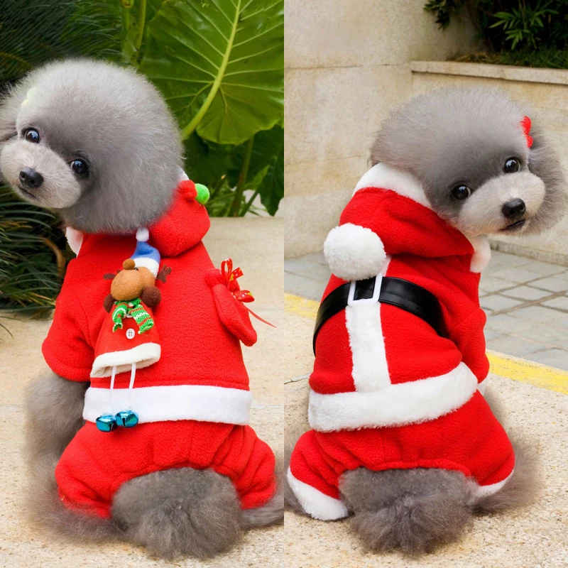 

Christmas Pet Dogs Costume Winter Warm Dog Overalls for Small Dogs Chihuahua Pug Hoodie Coat Jackets Puppy Cat Clothes Clothing