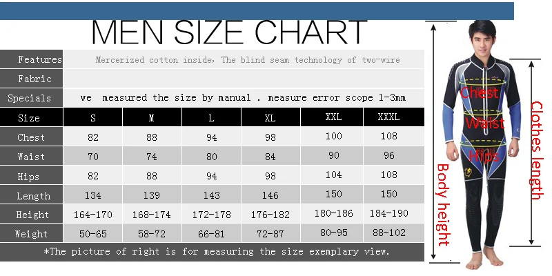 Мужской неопреновый гидрокостюм с длинным рукавом Размеры s xxxL|3mm wetsuit jacket|wetsuit