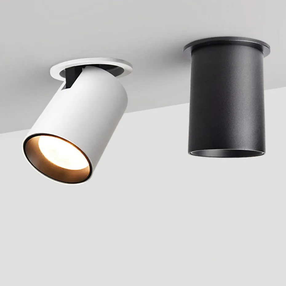 Conduziu a Luz de Exposição da Sala de Estar do Ponto do Teto Rotatable Downlight Regulável Recessed 7 w 12 Ac110v 220 v do Teto 360 ° Led Cob 2 recessed downlight 7 w 12 w ac110v
