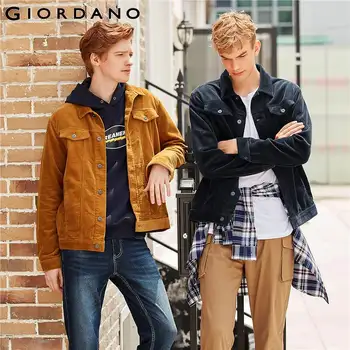 

Giordano Men Jacket Corduroy Solid Flap Pockets Jackets Cotton Medium Thickness Casual Jaqueta Masculino 13079820