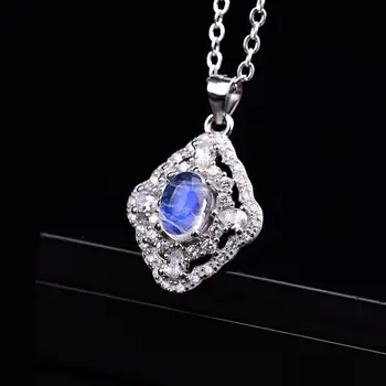 

1026 Pure natural blue rhyme moonlight pendant necklace moda mujer 2020 bizuteria damska collane collares accesories for women