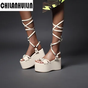 

Roman cross strap gladiator bandage sandals women knee high flat sandalias botas femininas women shoes summer hollow ankle boots