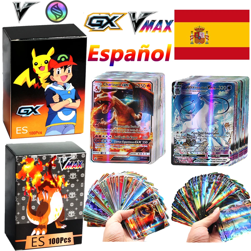 Новые испанские карты Pokemon TAG TEAM GX испанский тренажер VMAX энергия Сияющие игра