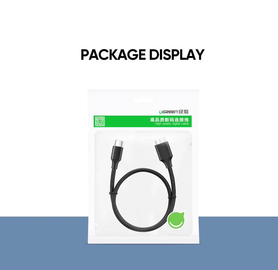 Ugreen USB C к Micro B 3,0 кабель 5 Гбит/с 3 А шнур для быстрой синхронизации данных для Macbook жесткий диск HDD SSD чехол usb type C Micro B кабель